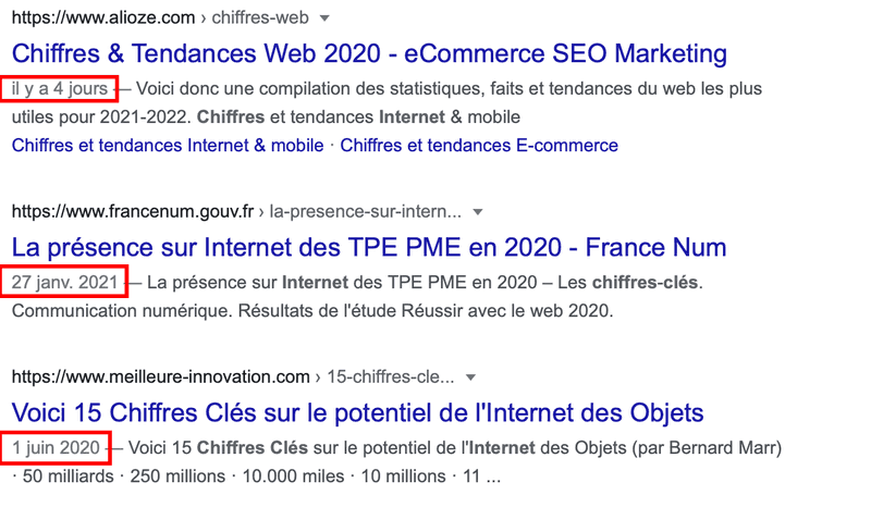 la fréquence des mises à jour pour le seo