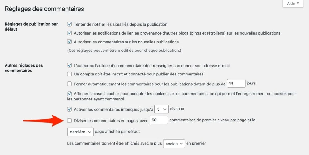commentaires WordPress