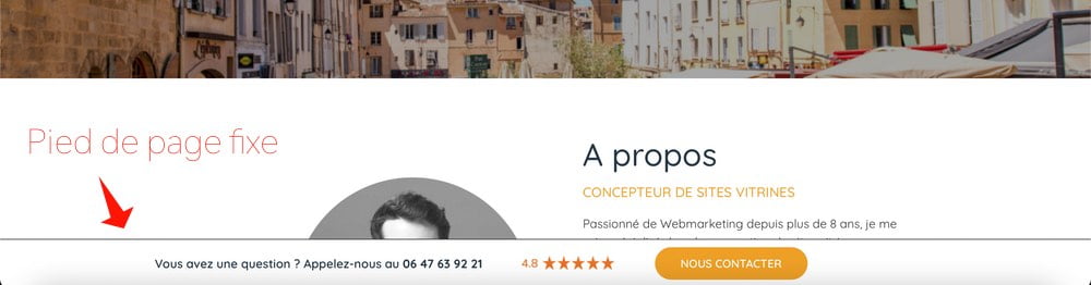 Pied de page fixe wordpress