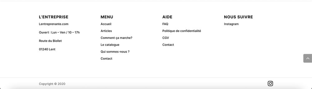 Pied de page navigation
