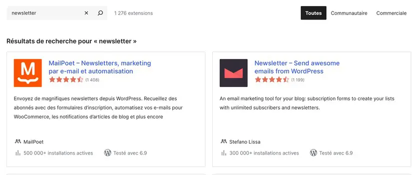 plugin de newsletter