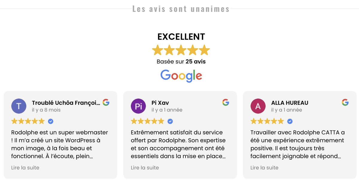 Webdesign Avis Google